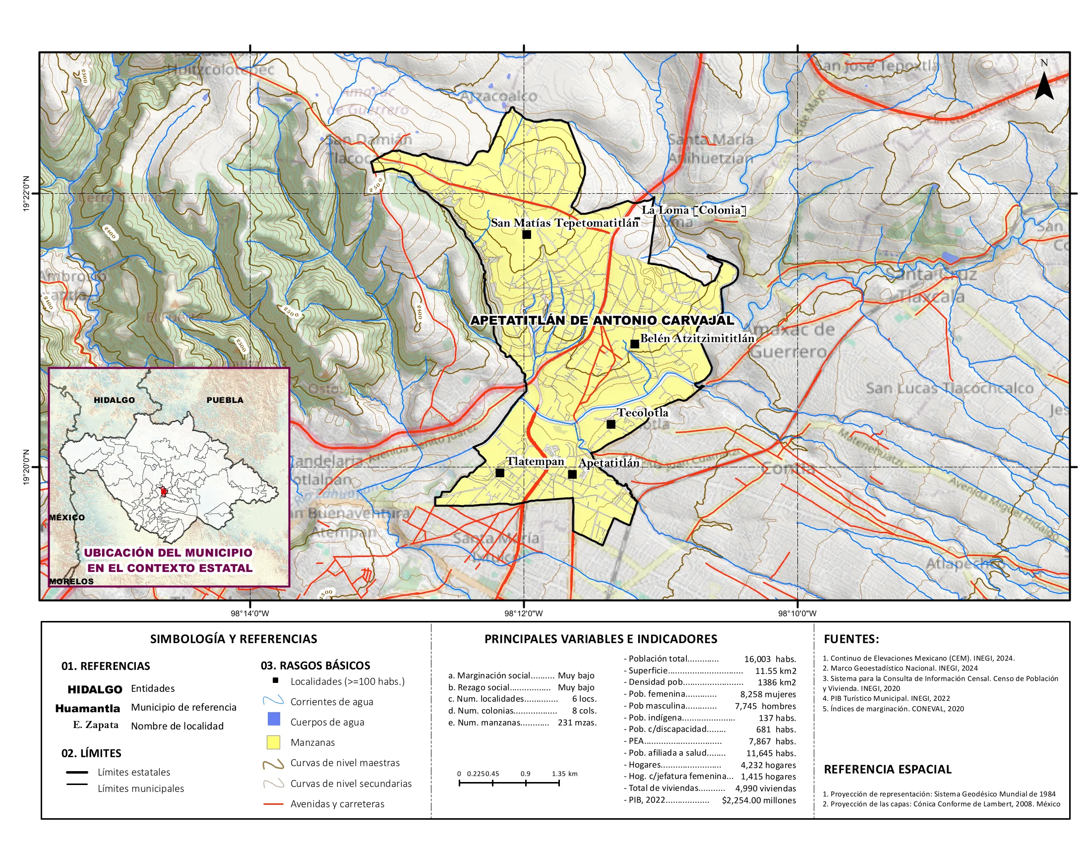 Mapa físico socioeconómico