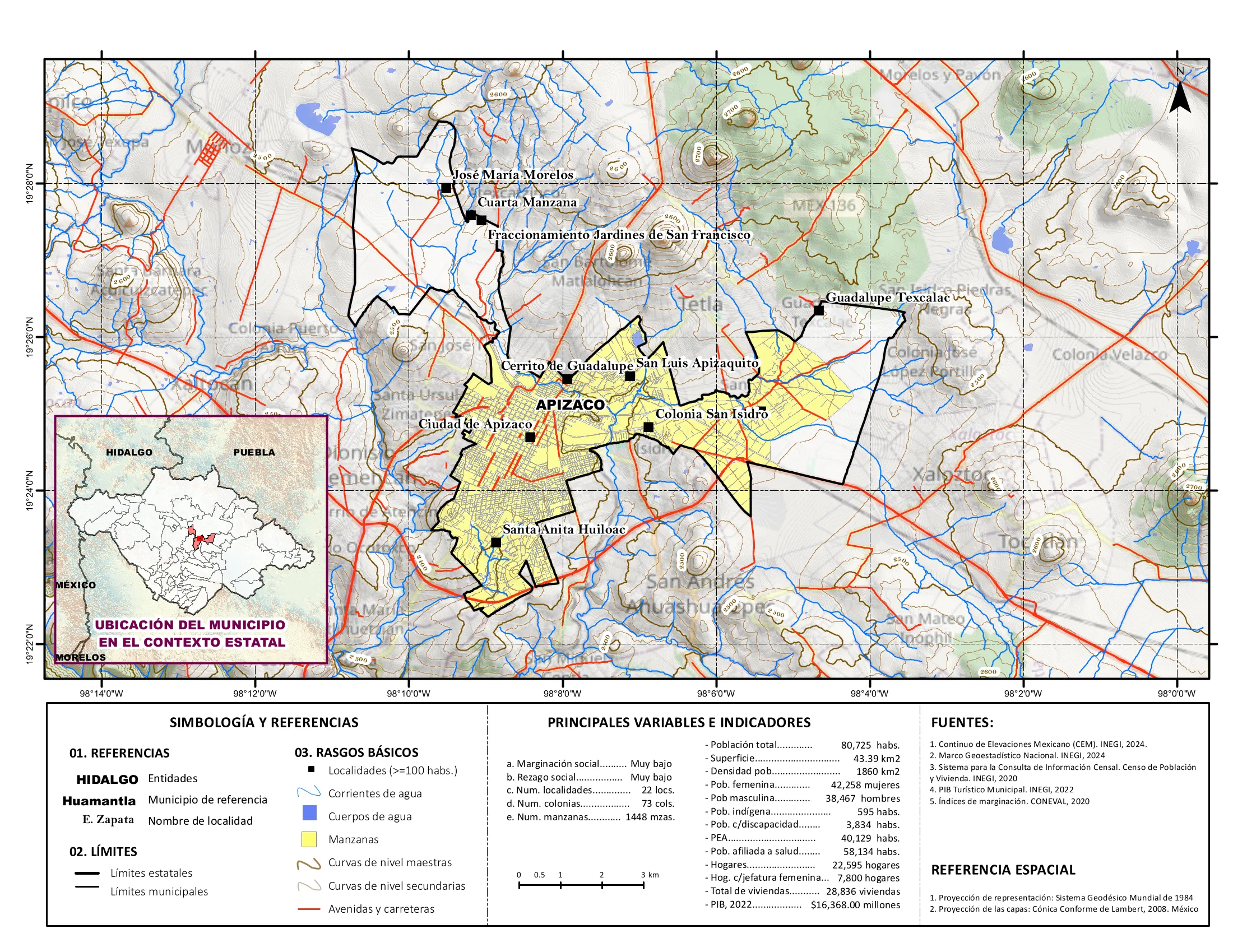 Mapa físico socioeconómico