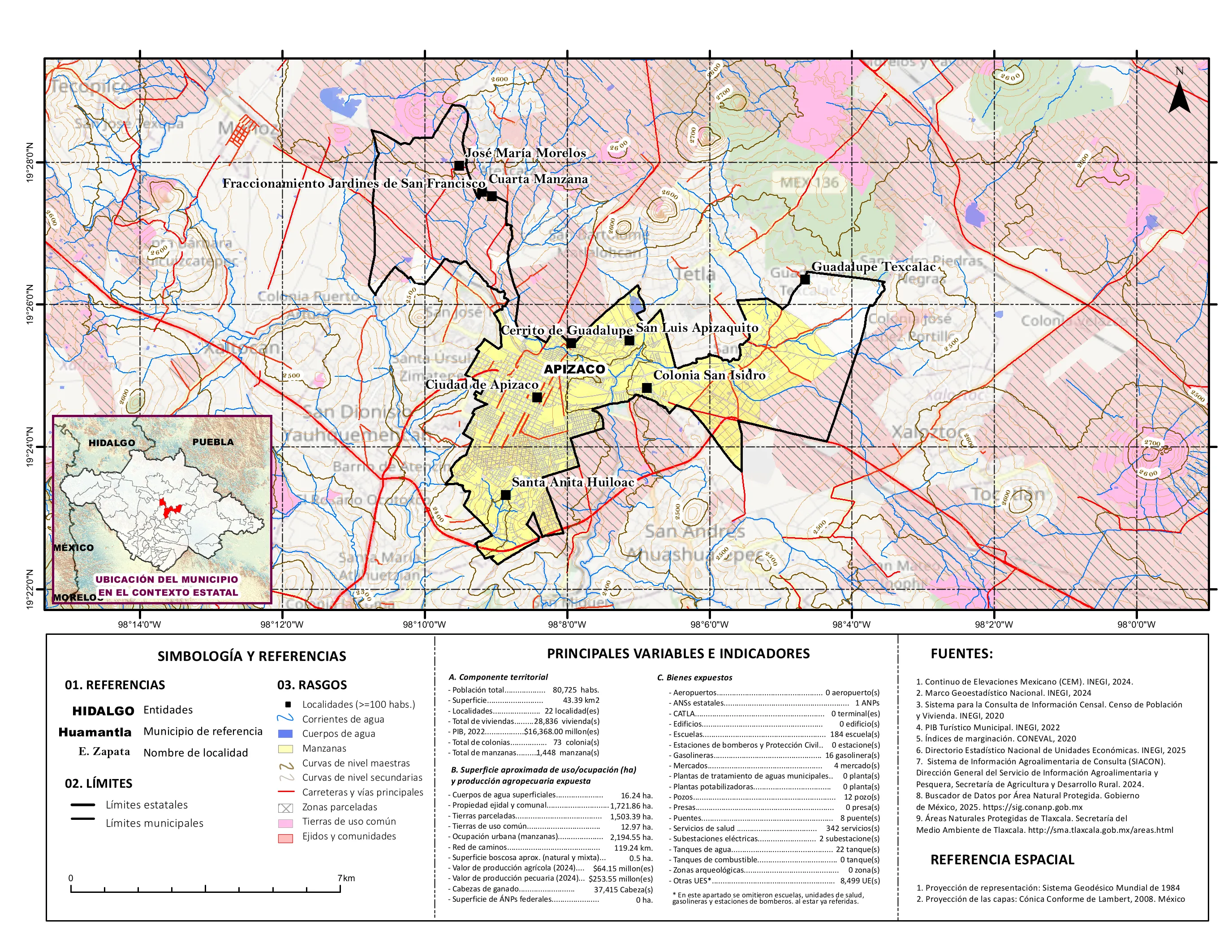 Mapa referencial de los principales bienes expuestos en el municipio