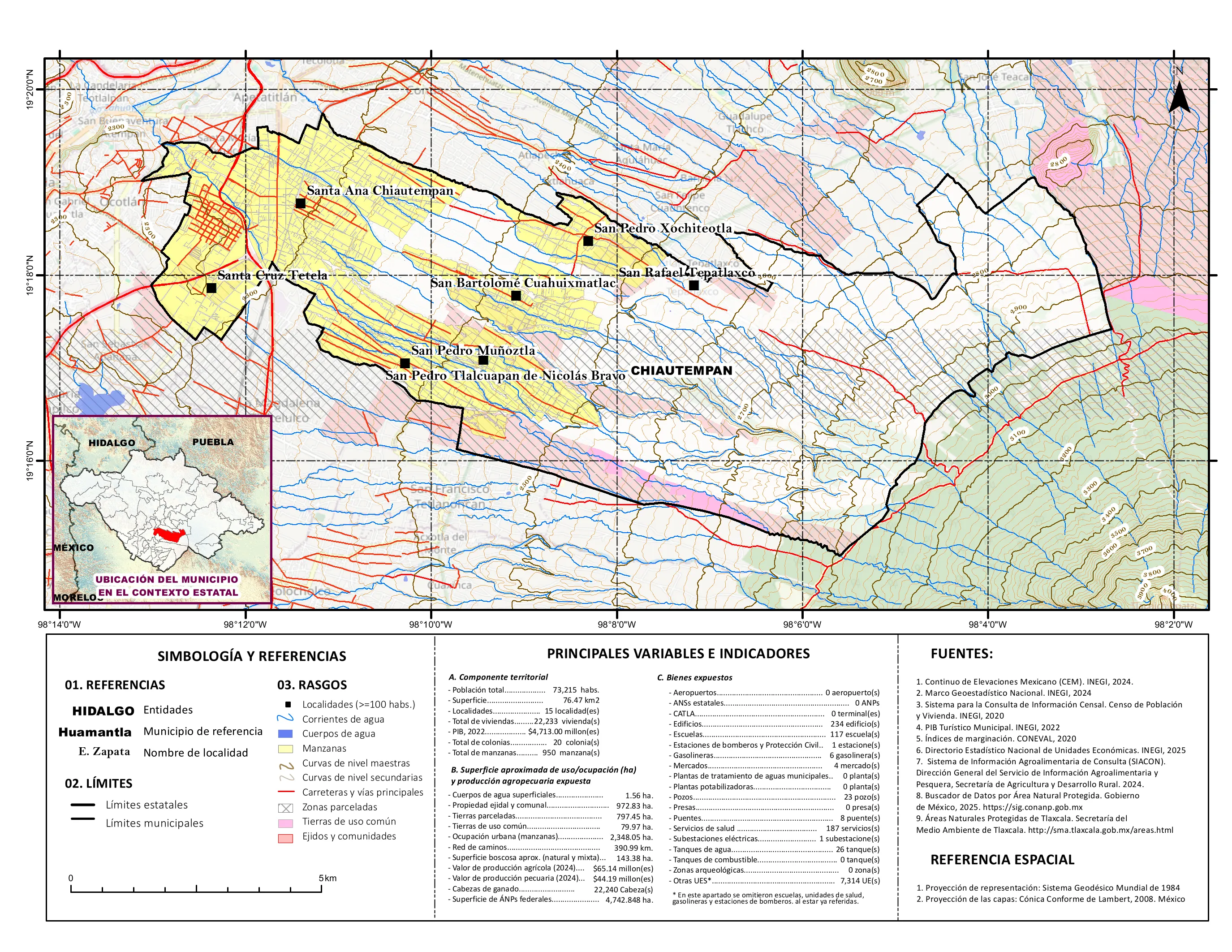 Mapa referencial de los principales bienes expuestos en el municipio