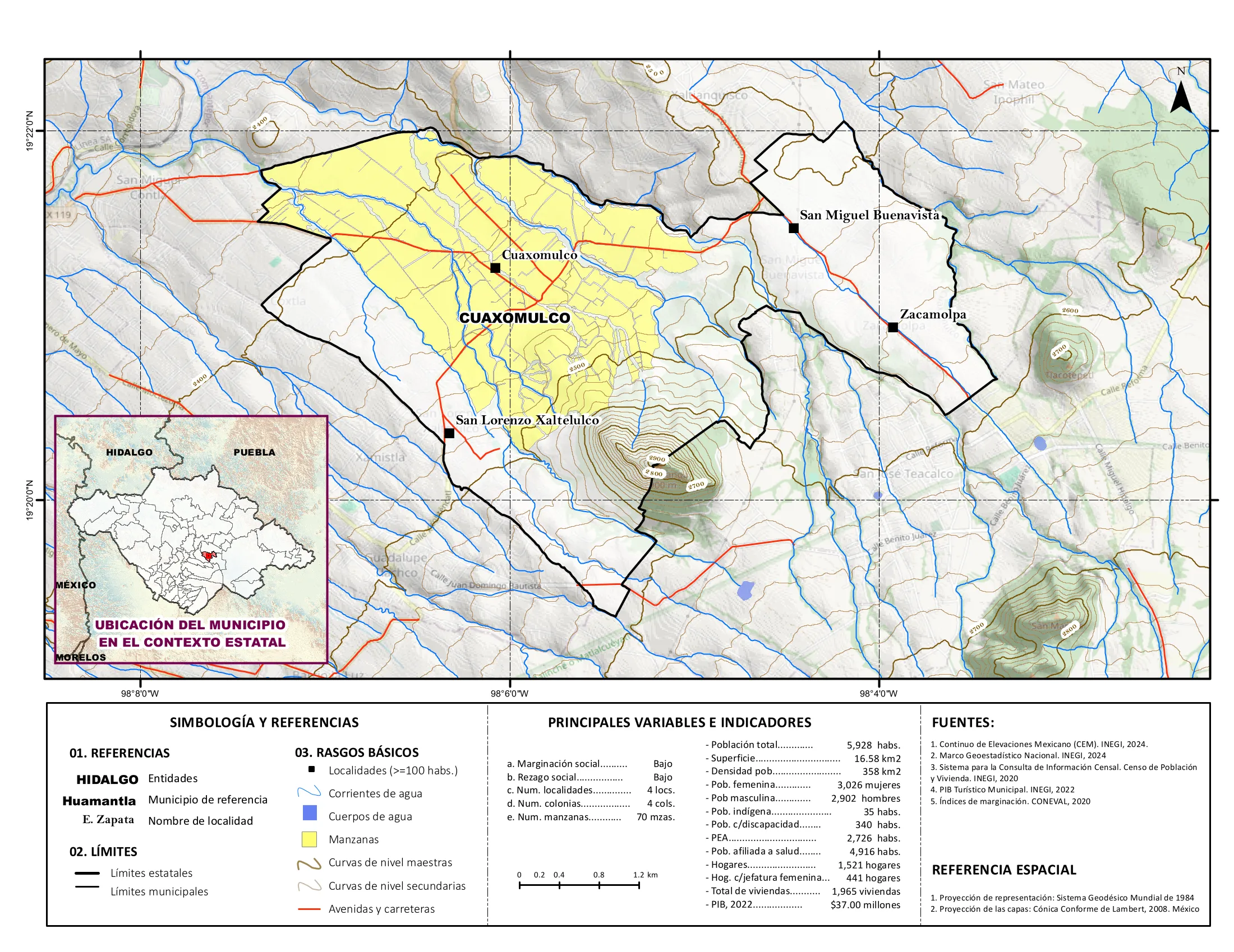 Mapa físico socioeconómico