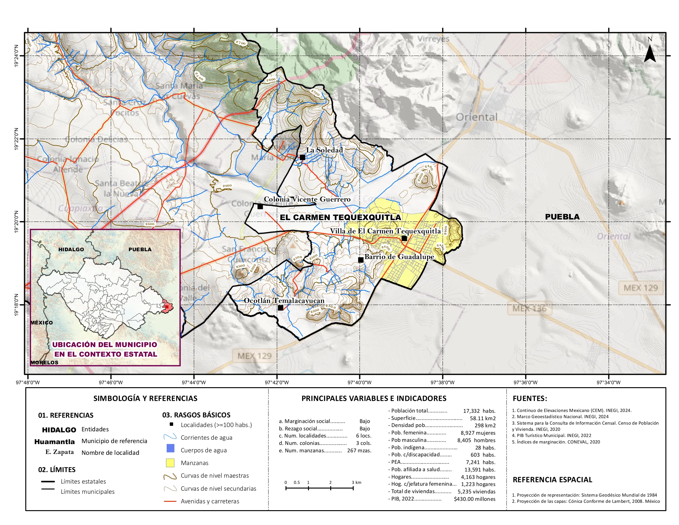 Mapa físico socioeconómico