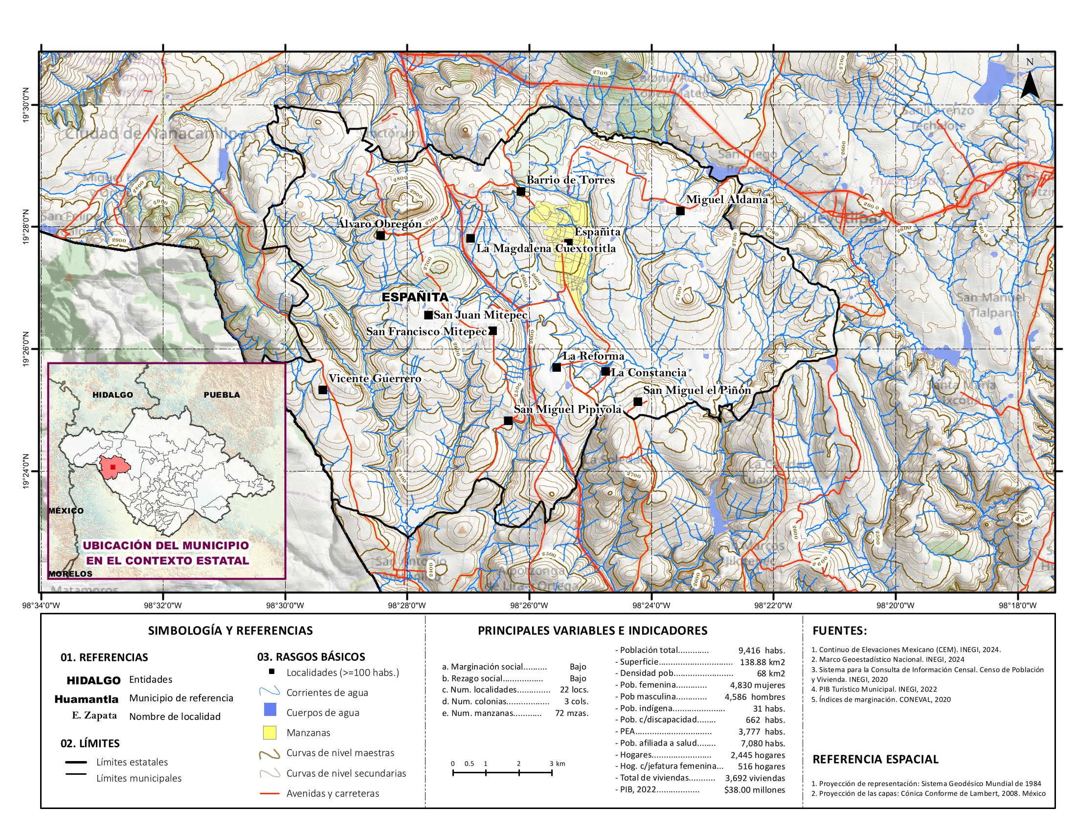 Mapa físico socioeconómico