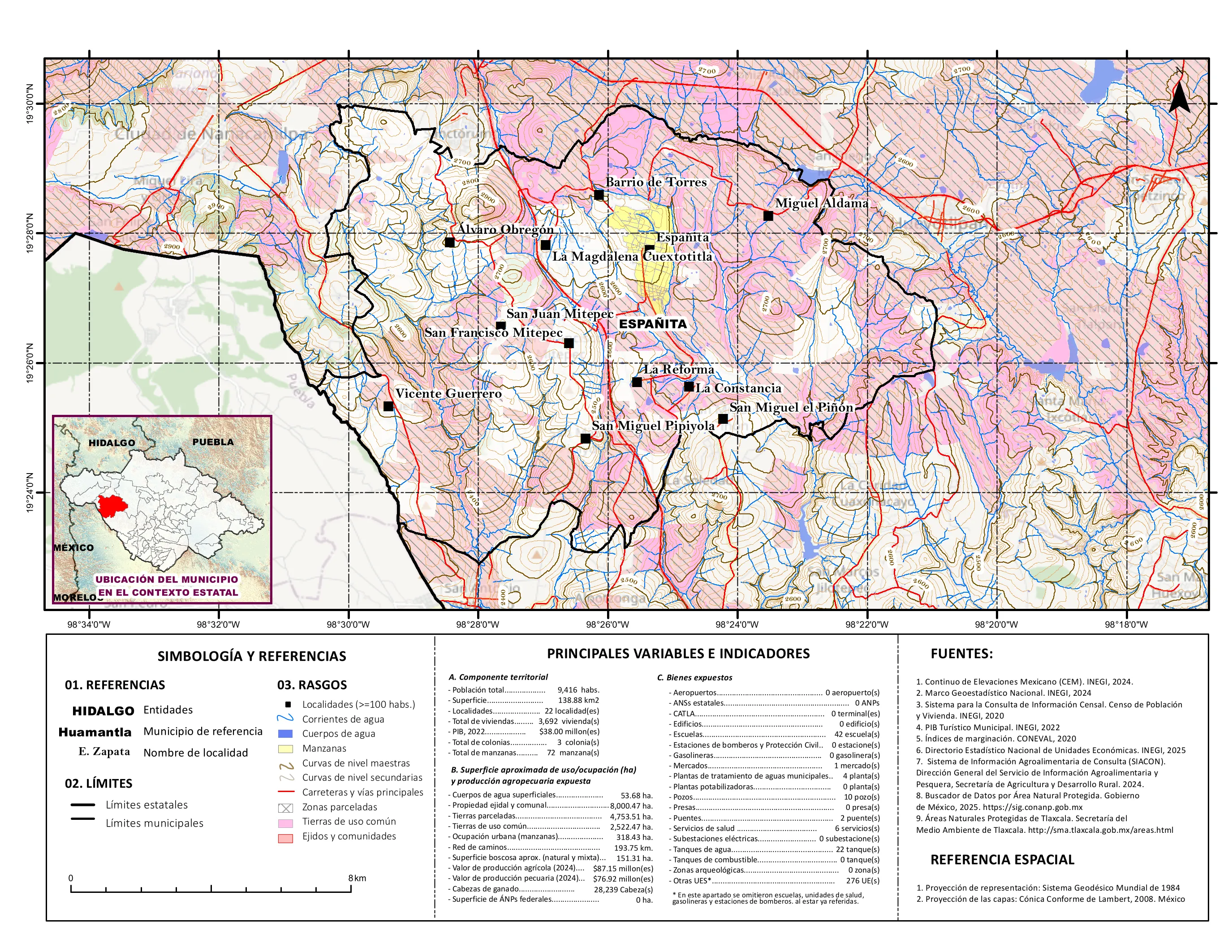 Mapa referencial de los principales bienes expuestos en el municipio