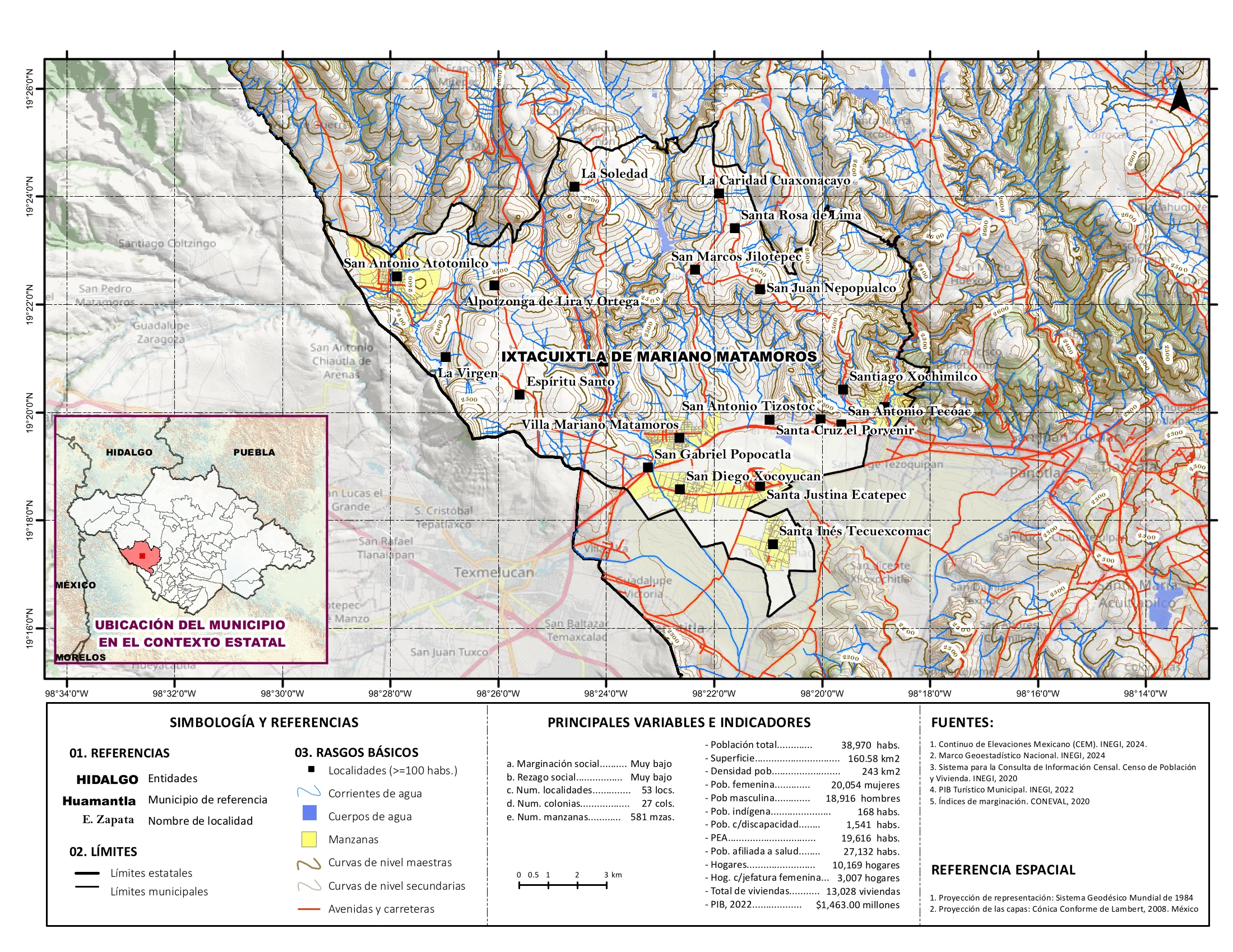 Mapa físico socioeconómico