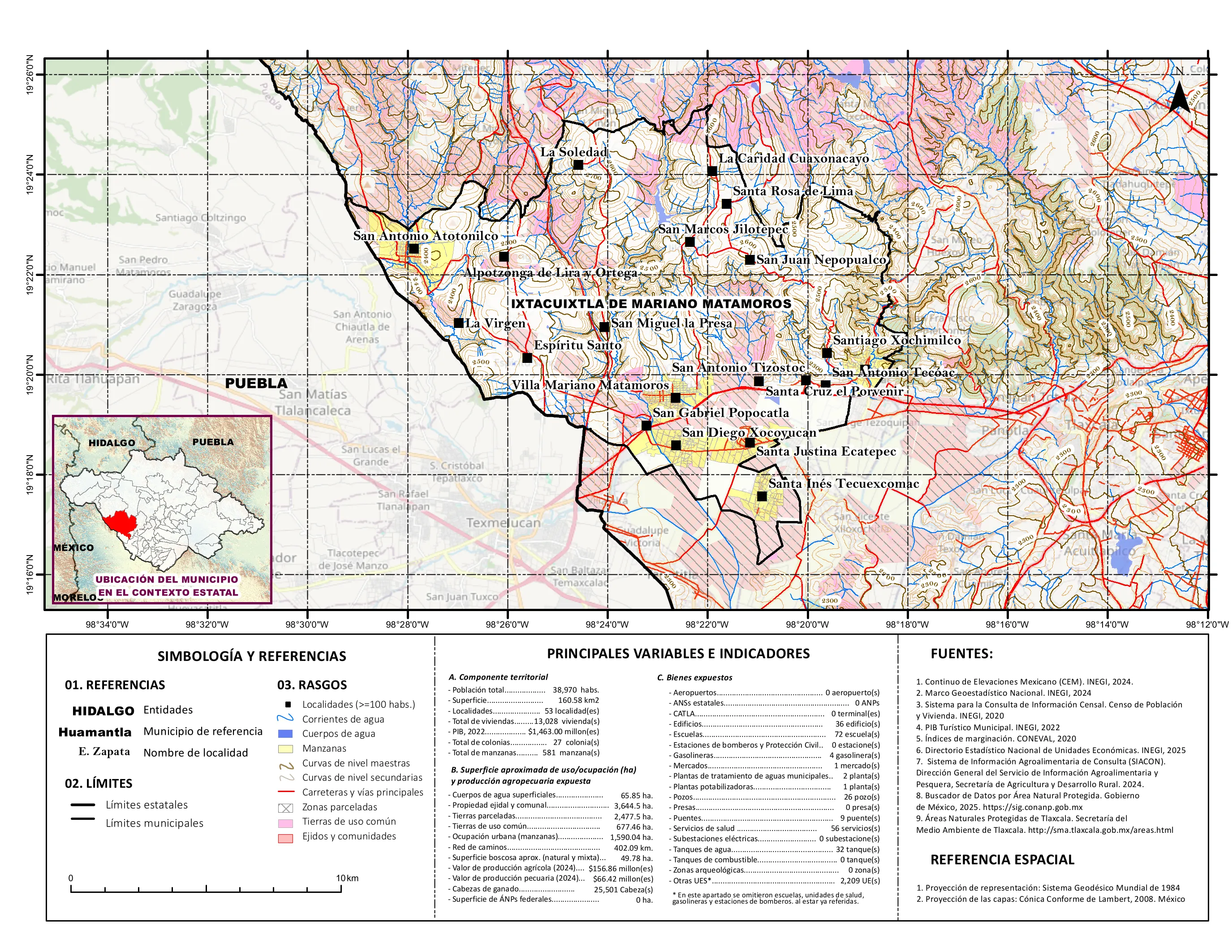 Mapa referencial de los principales bienes expuestos en el municipio