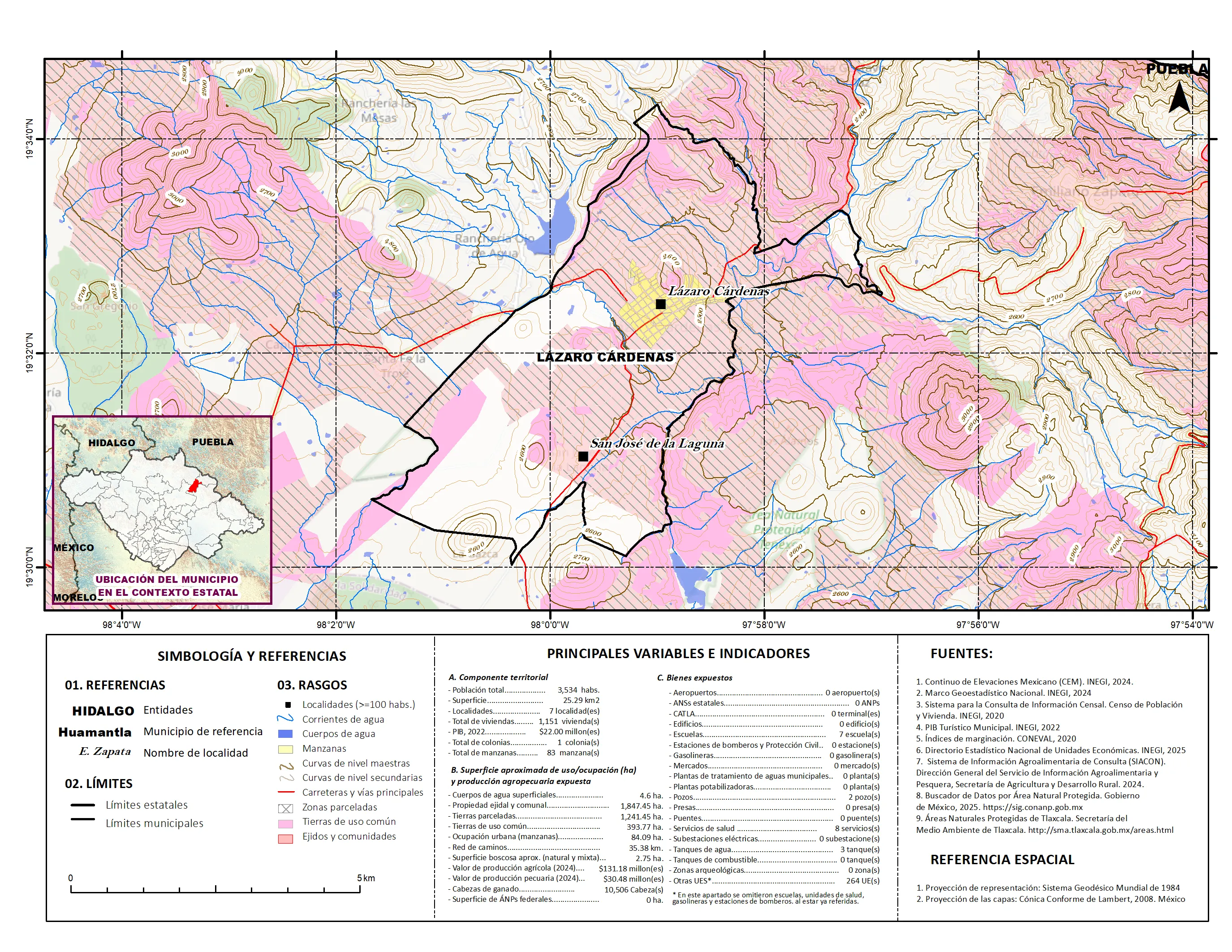 Mapa referencial de los principales bienes expuestos en el municipio