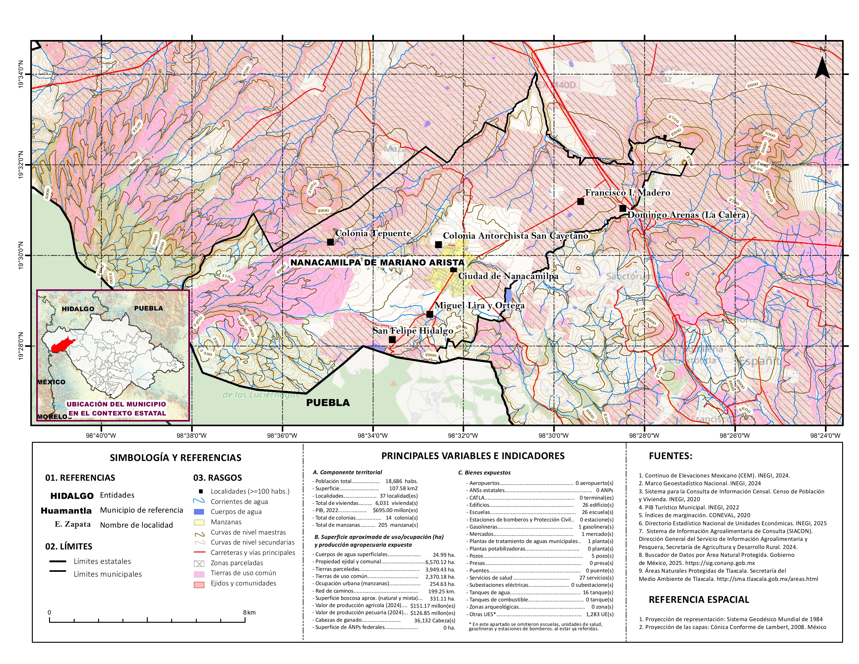 Mapa referencial de los principales bienes expuestos en el municipio