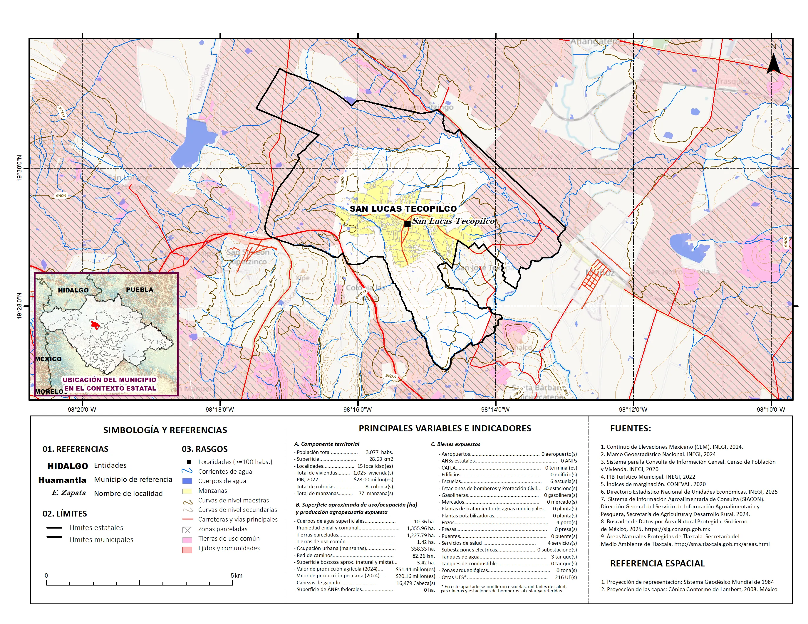 Mapa referencial de los principales bienes expuestos en el municipio