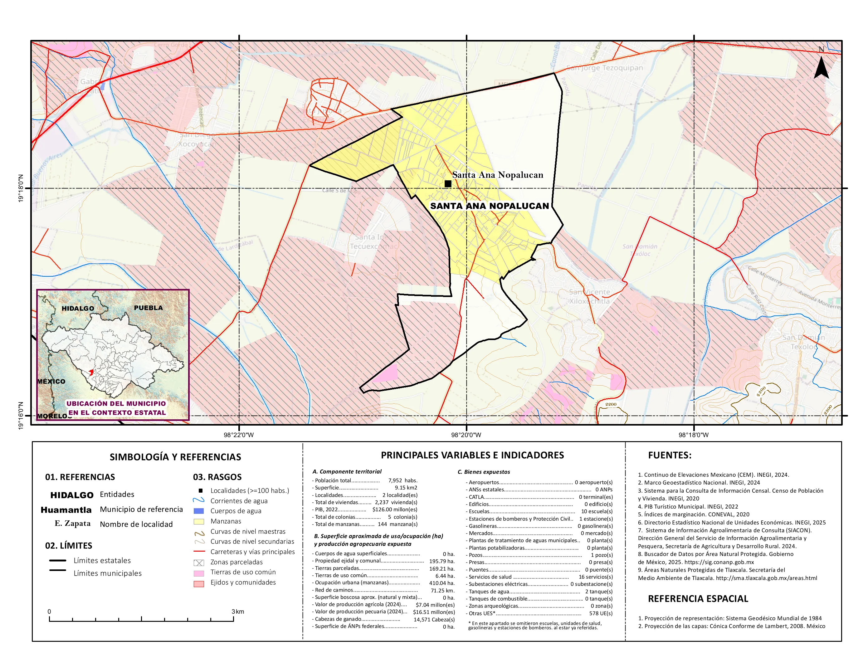 Mapa referencial de los principales bienes expuestos en el municipio