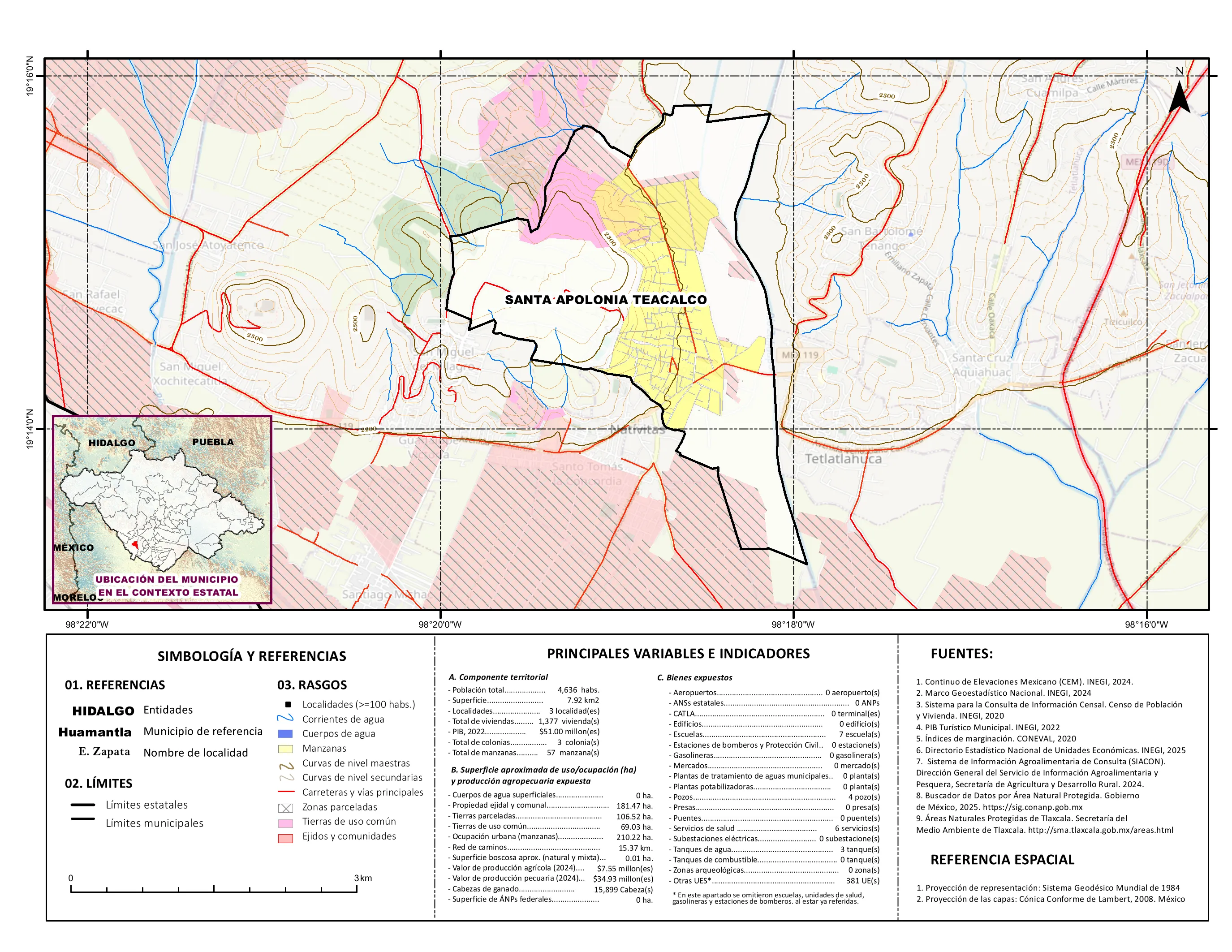 Mapa referencial de los principales bienes expuestos en el municipio