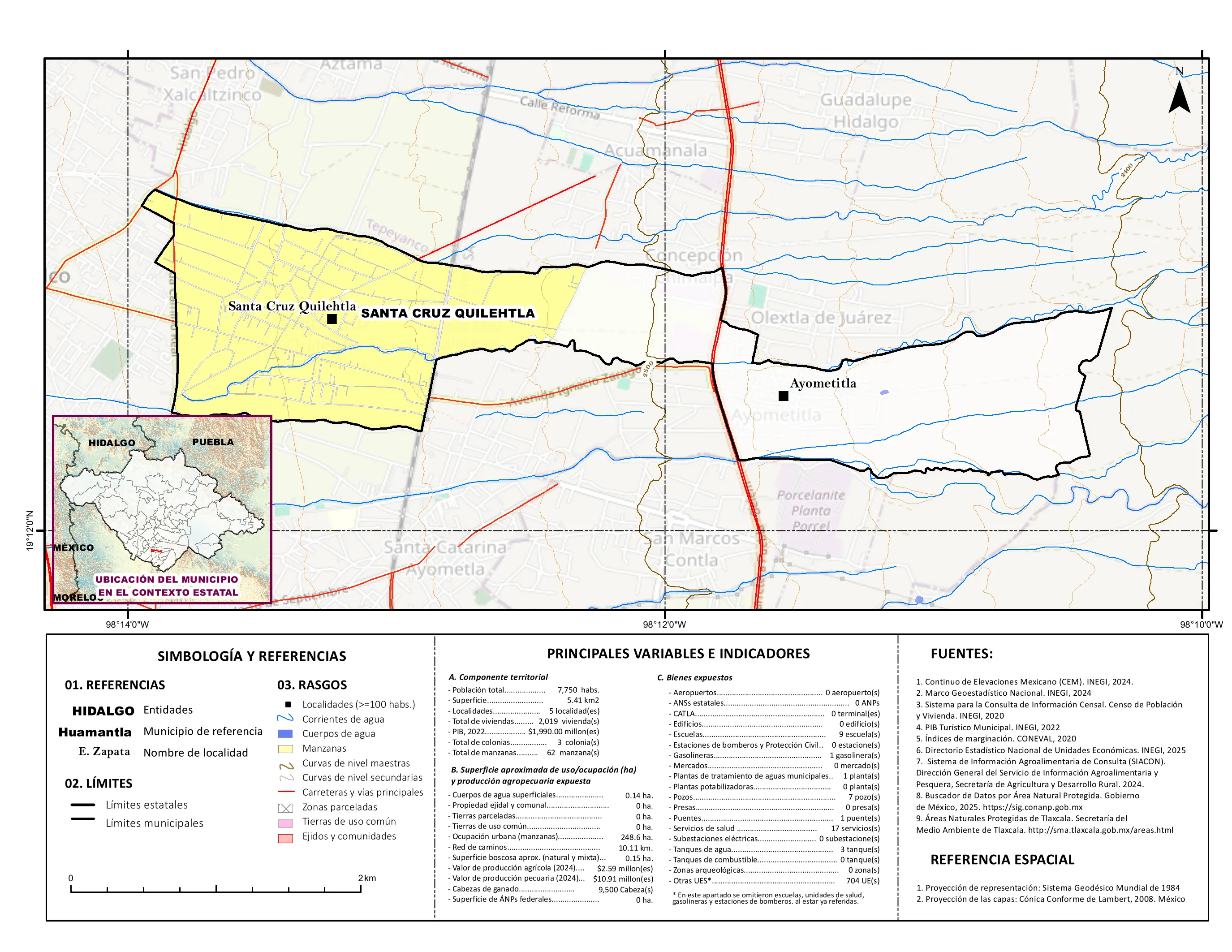 Mapa referencial de los principales bienes expuestos en el municipio