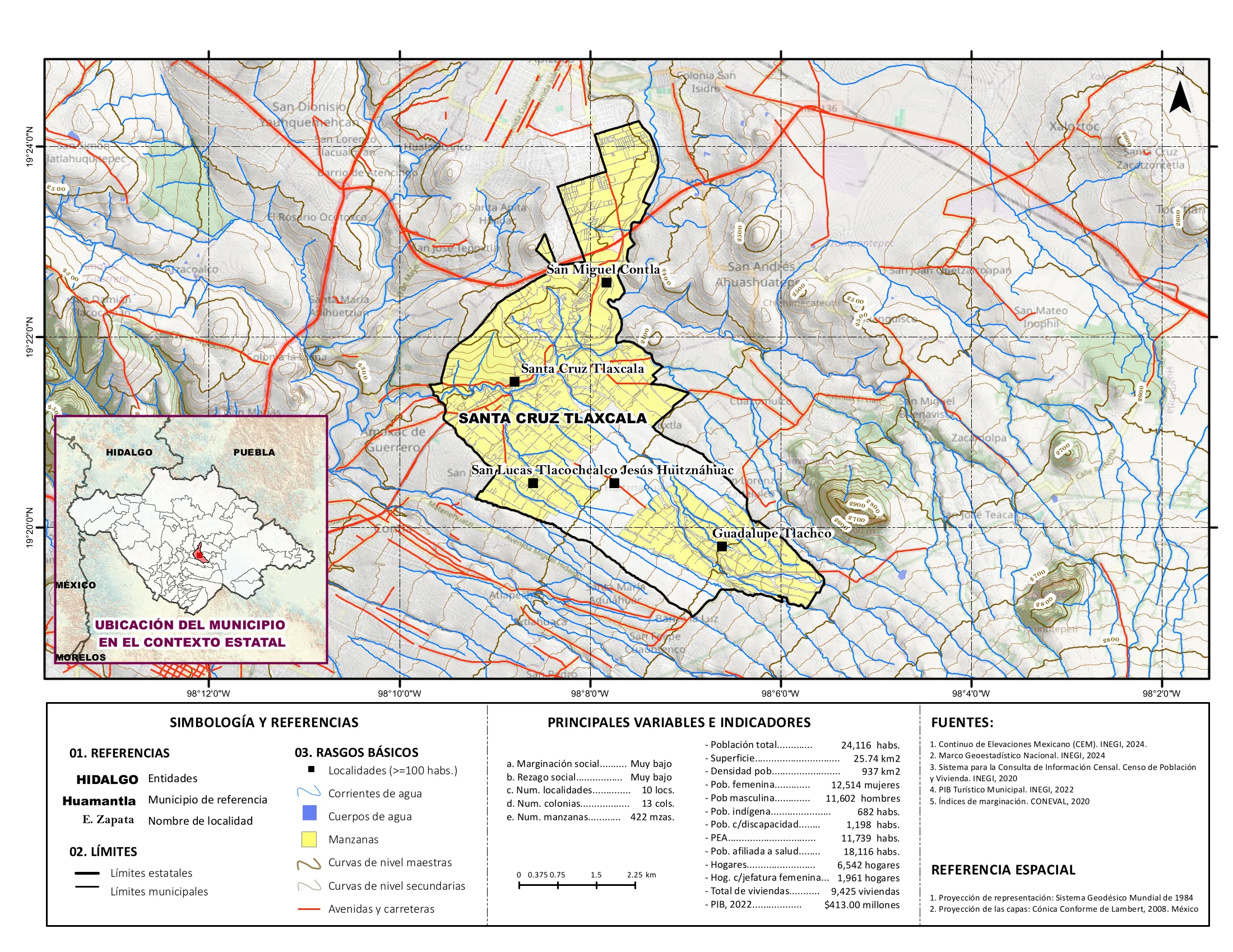 Mapa físico socioeconómico