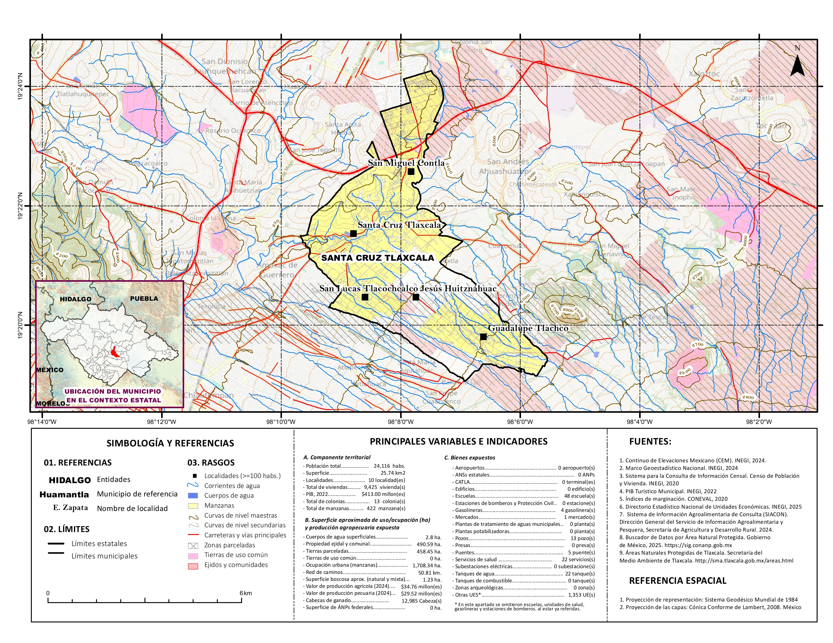 Mapa referencial de los principales bienes expuestos en el municipio