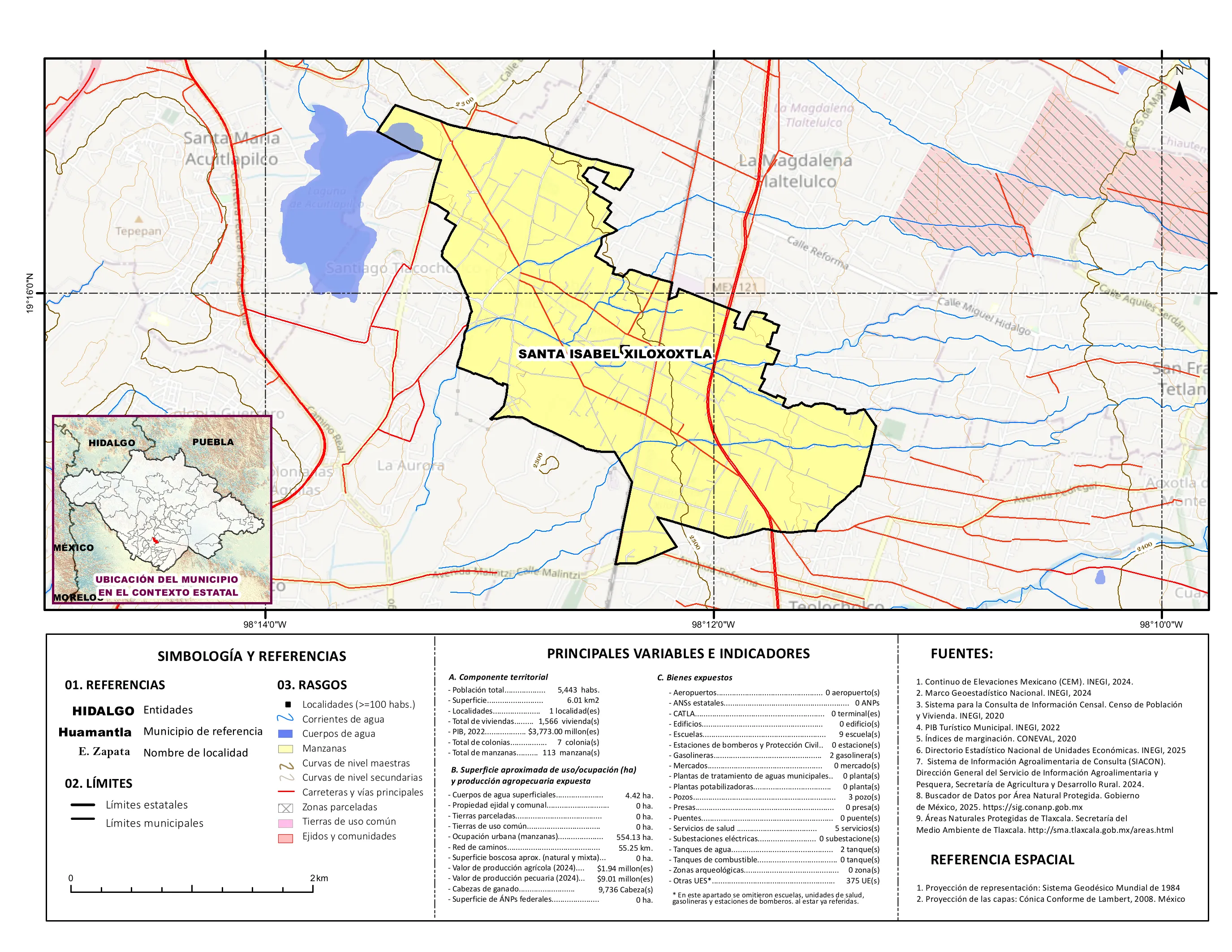 Mapa referencial de los principales bienes expuestos en el municipio