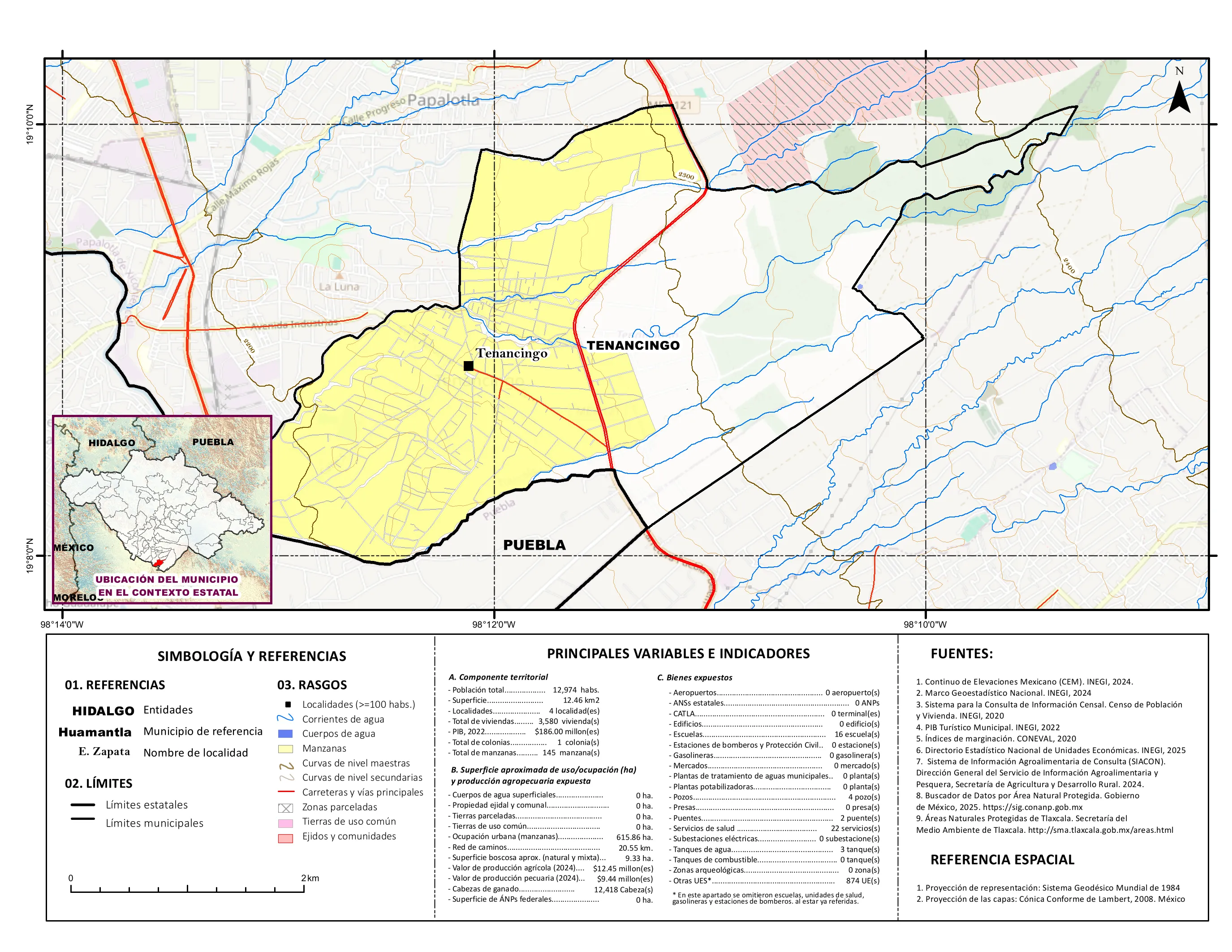 Mapa referencial de los principales bienes expuestos en el municipio