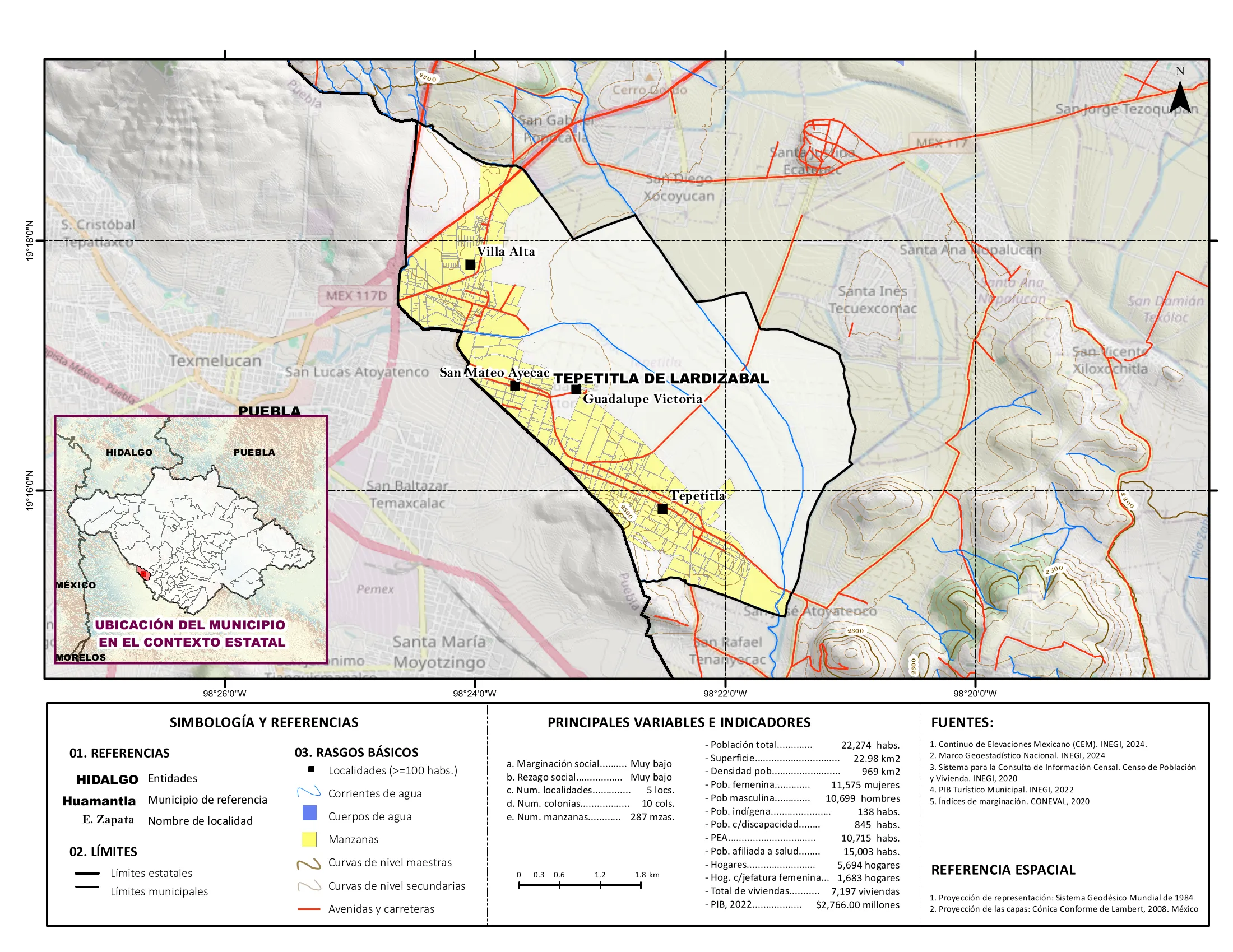 Mapa físico socioeconómico