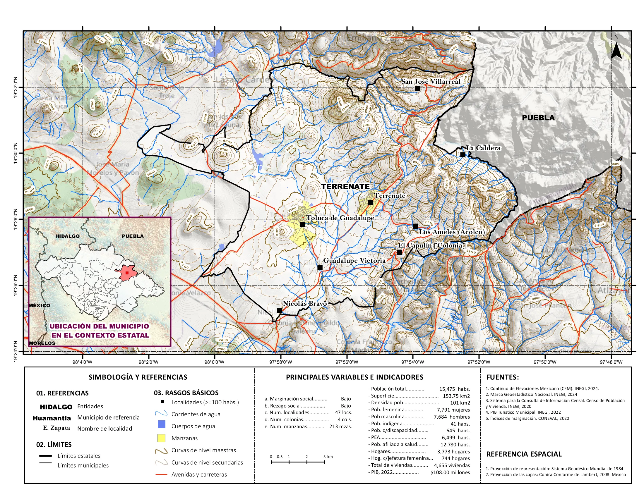 Mapa físico socioeconómico