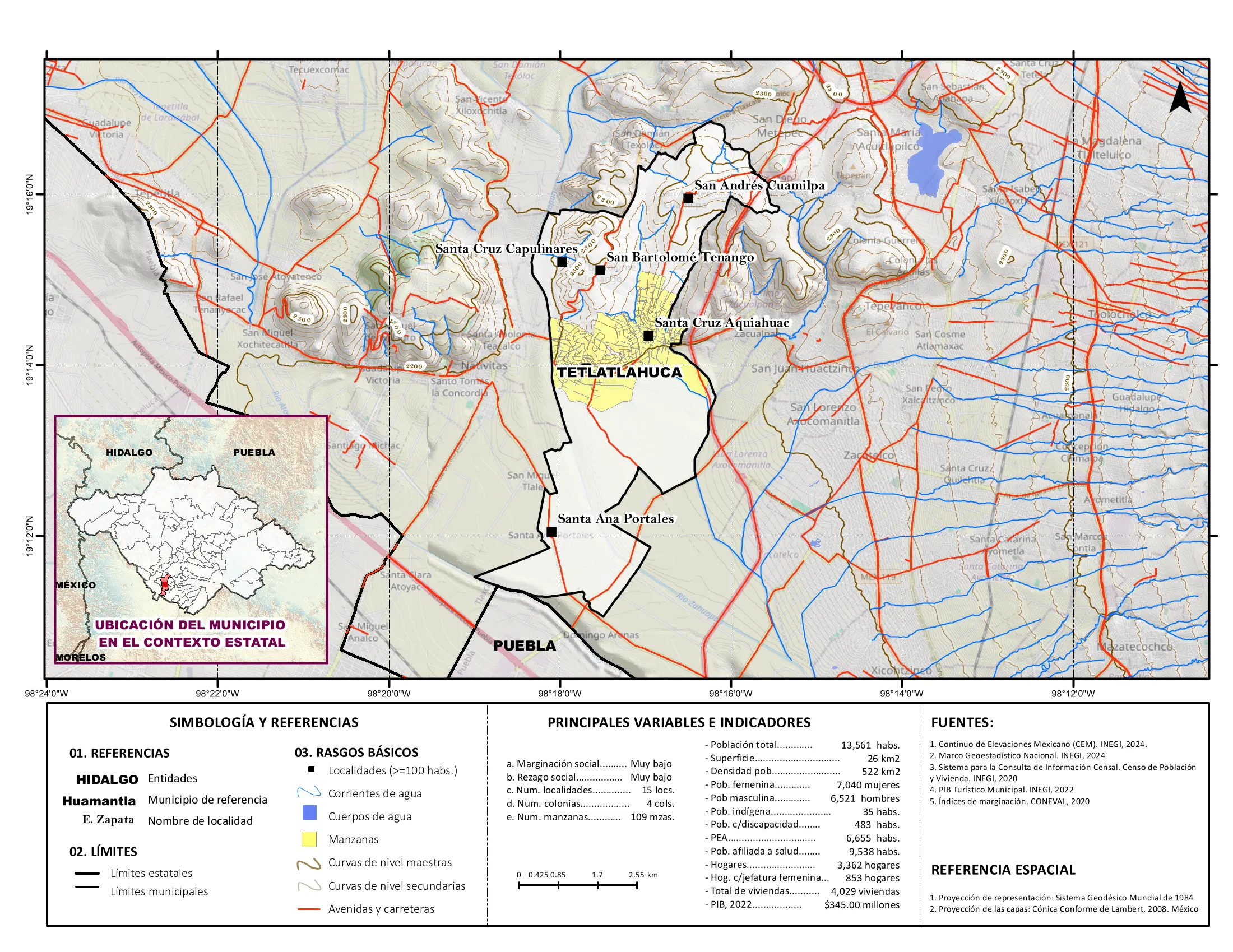 Mapa físico socioeconómico