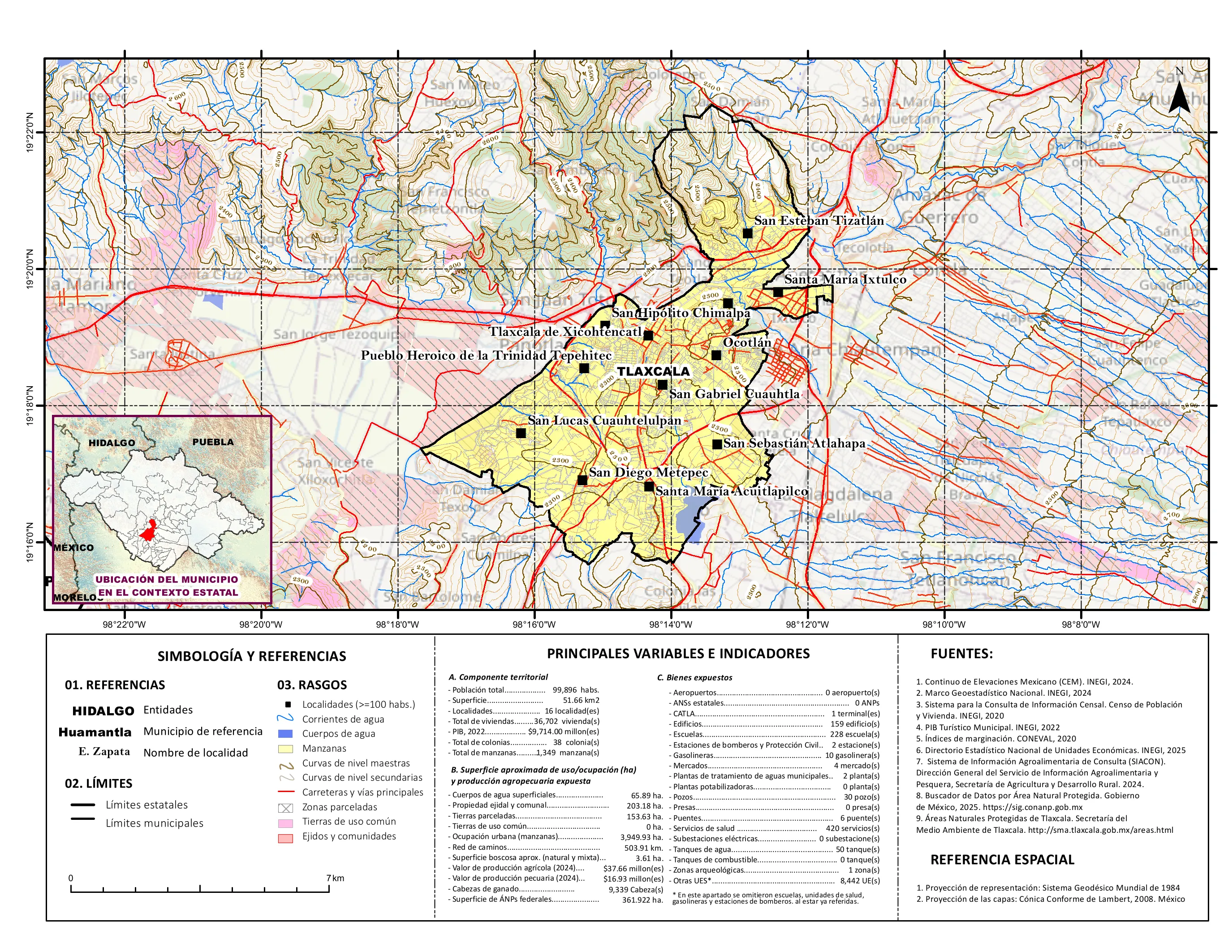 Mapa referencial de los principales bienes expuestos en el municipio