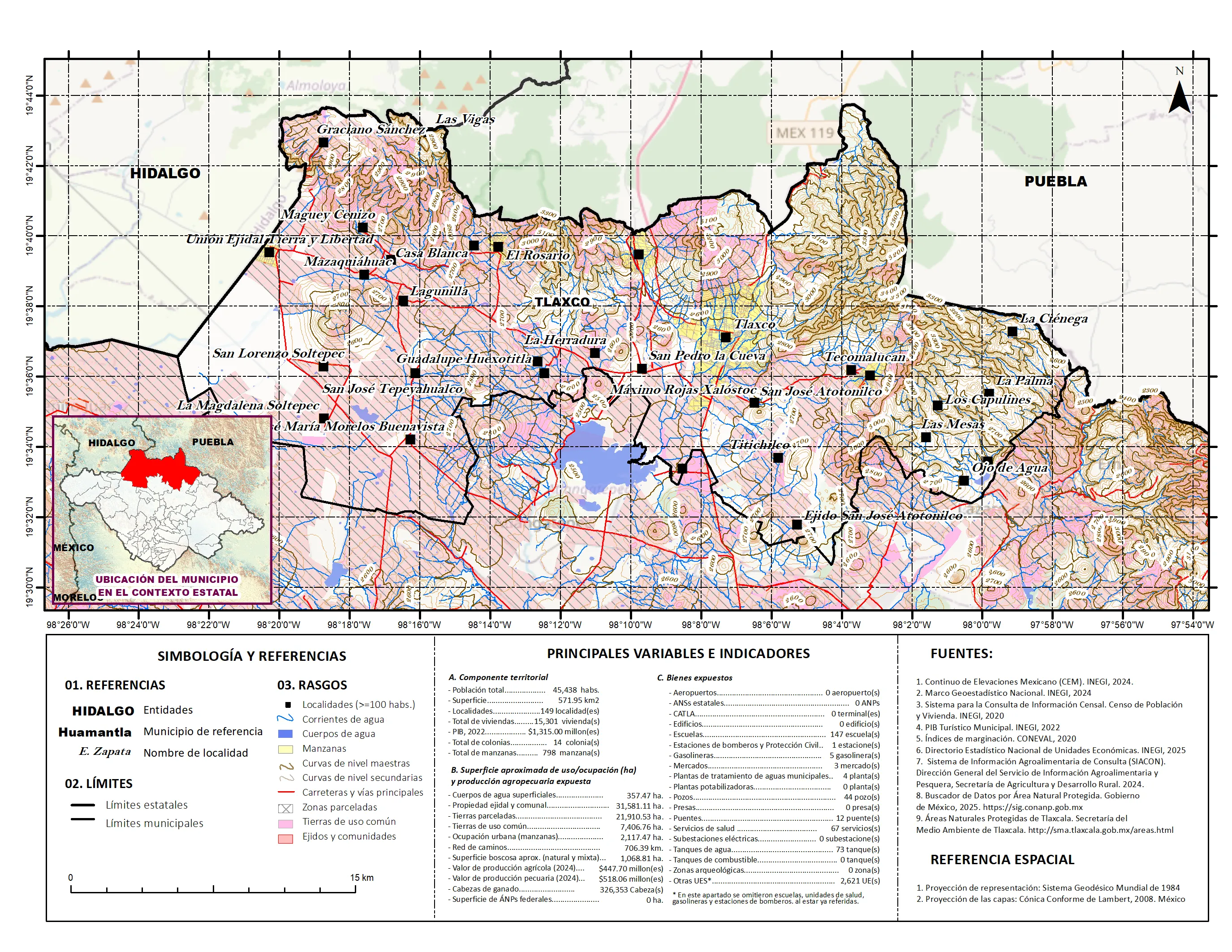 Mapa referencial de los principales bienes expuestos en el municipio