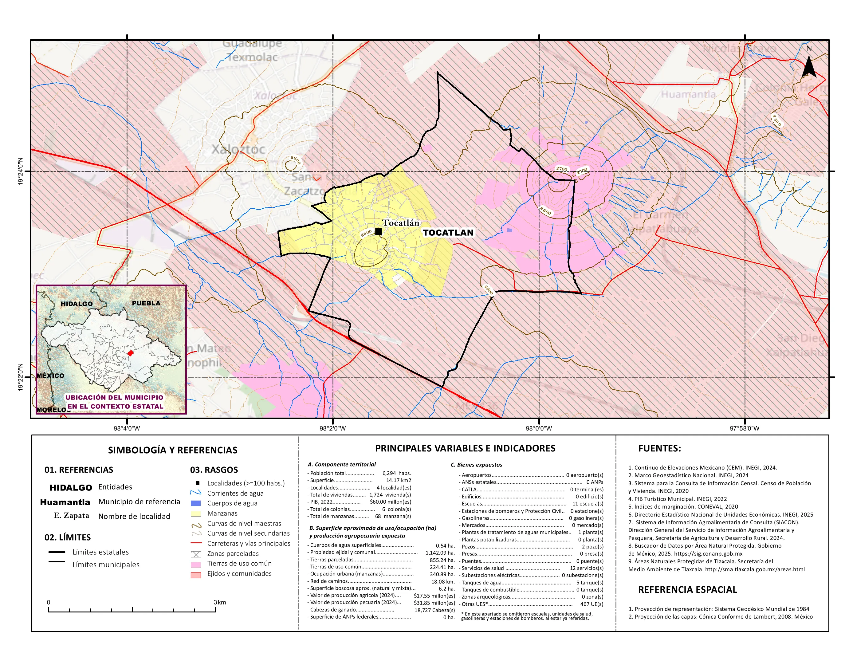Mapa referencial de los principales bienes expuestos en el municipio