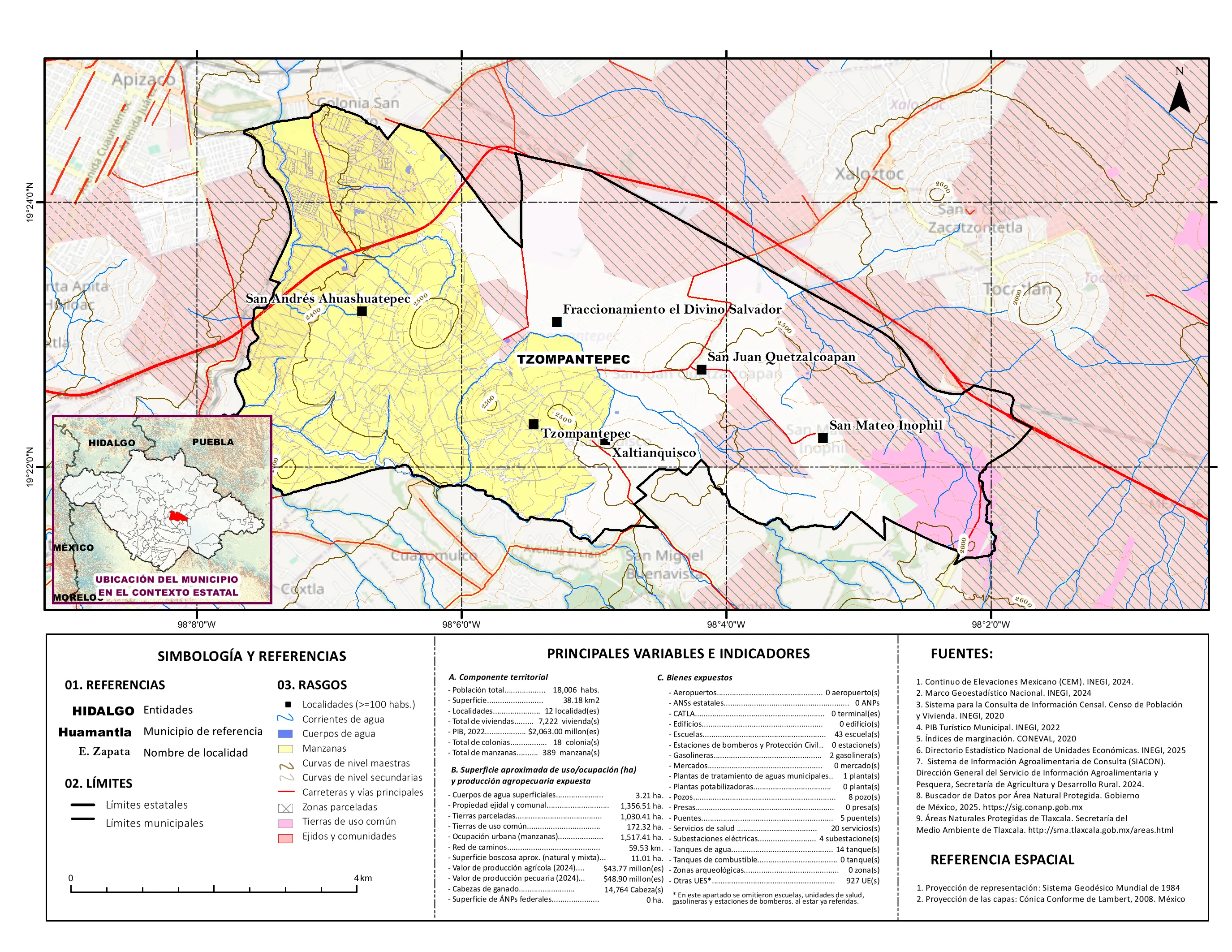 Mapa referencial de los principales bienes expuestos en el municipio