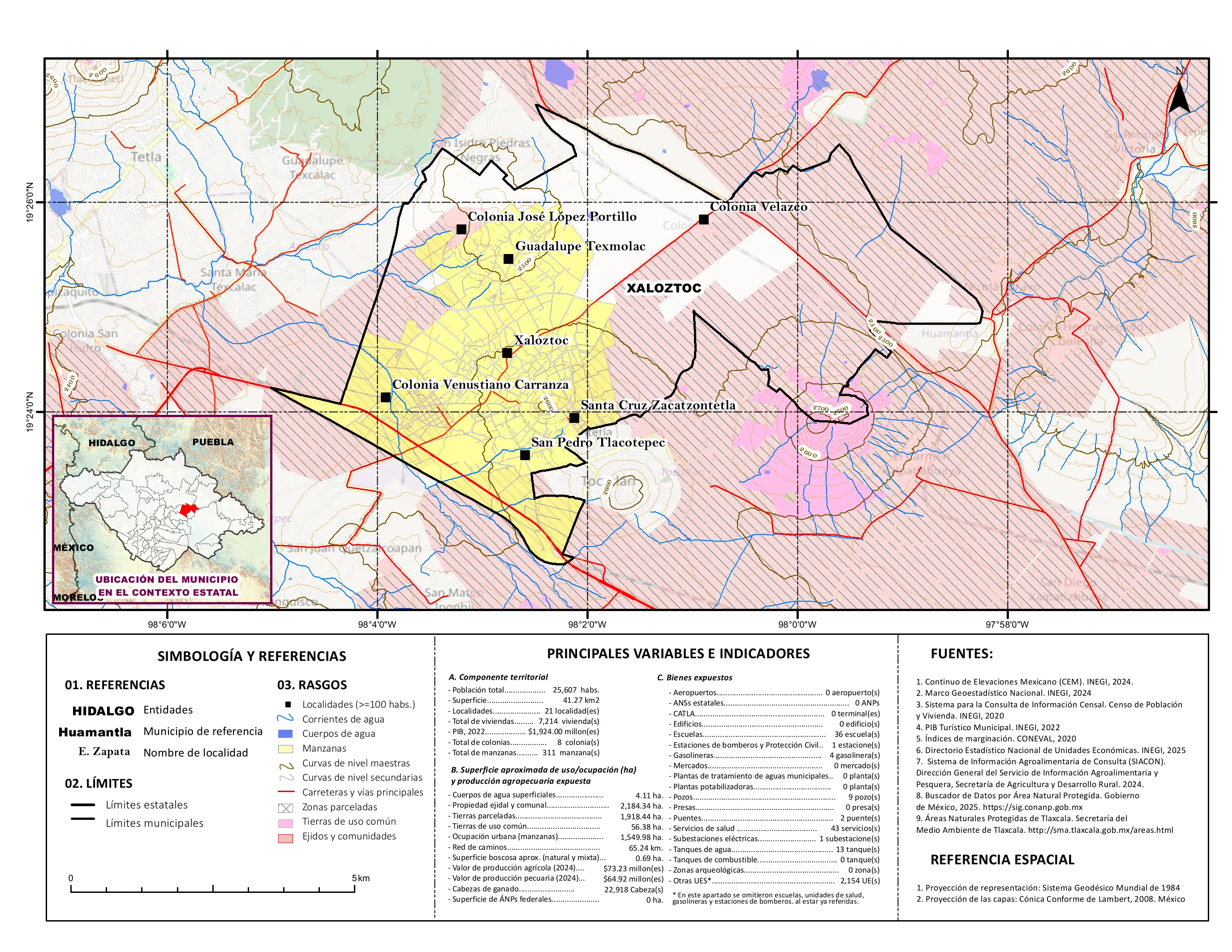 Mapa referencial de los principales bienes expuestos en el municipio