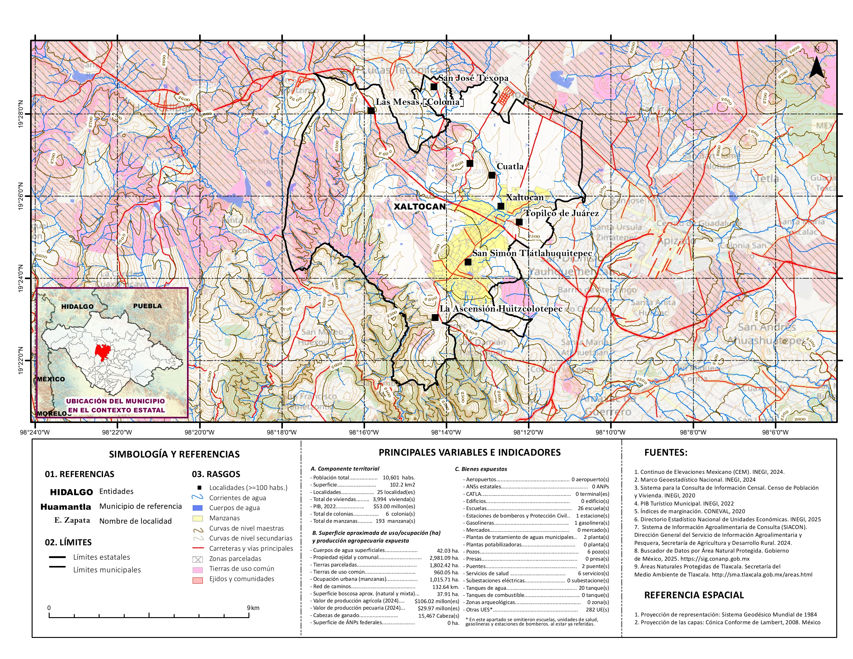 Mapa referencial de los principales bienes expuestos en el municipio