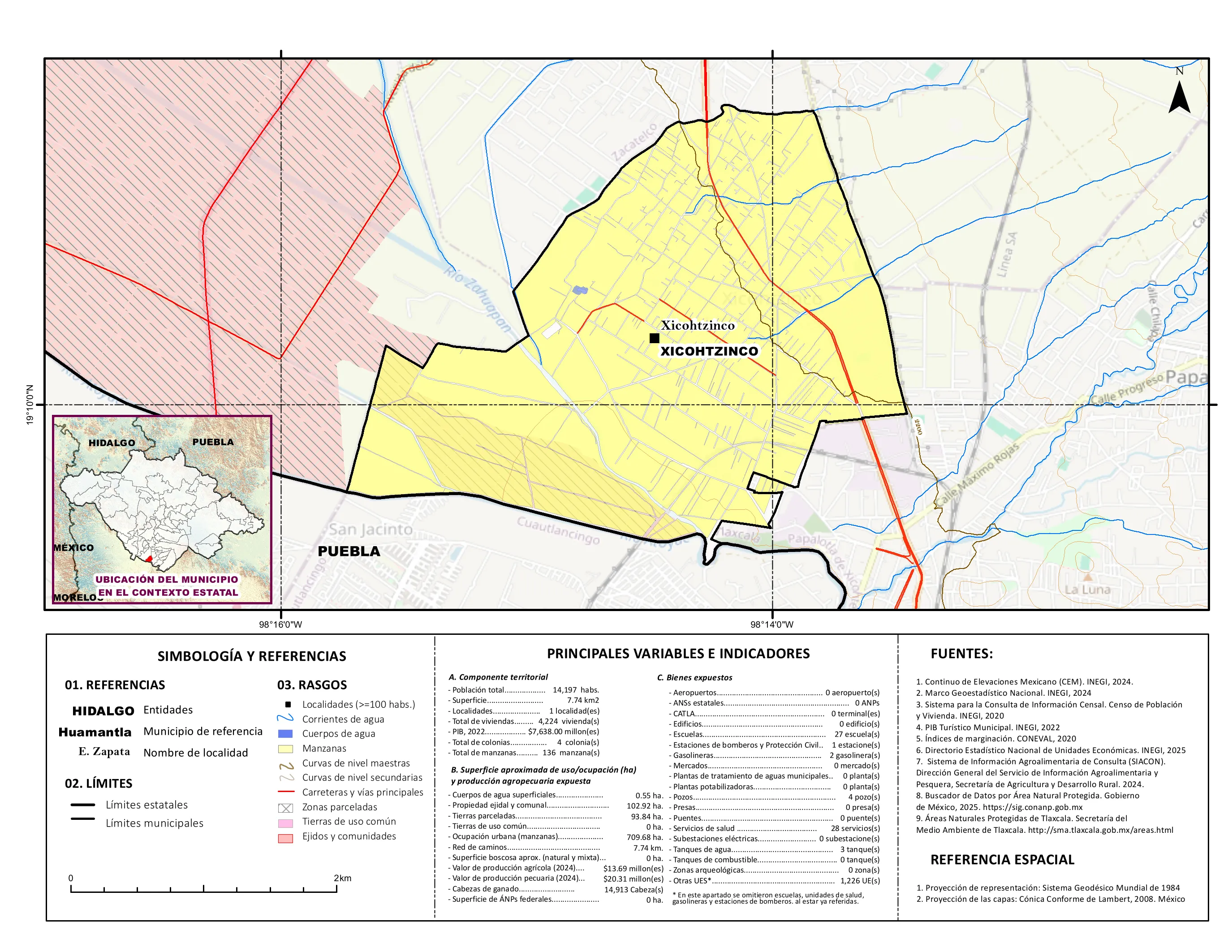 Mapa referencial de los principales bienes expuestos en el municipio