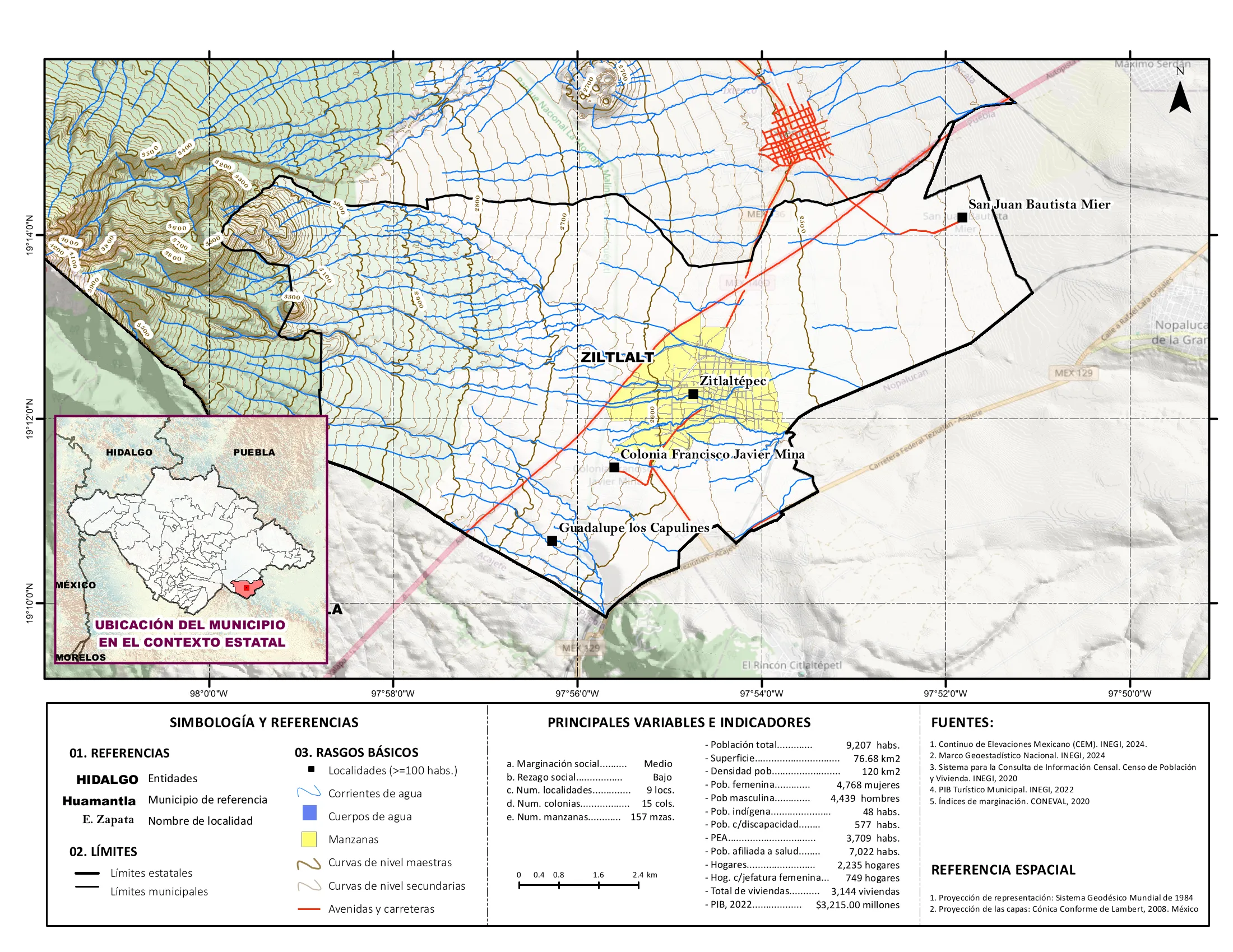 Mapa físico socioeconómico